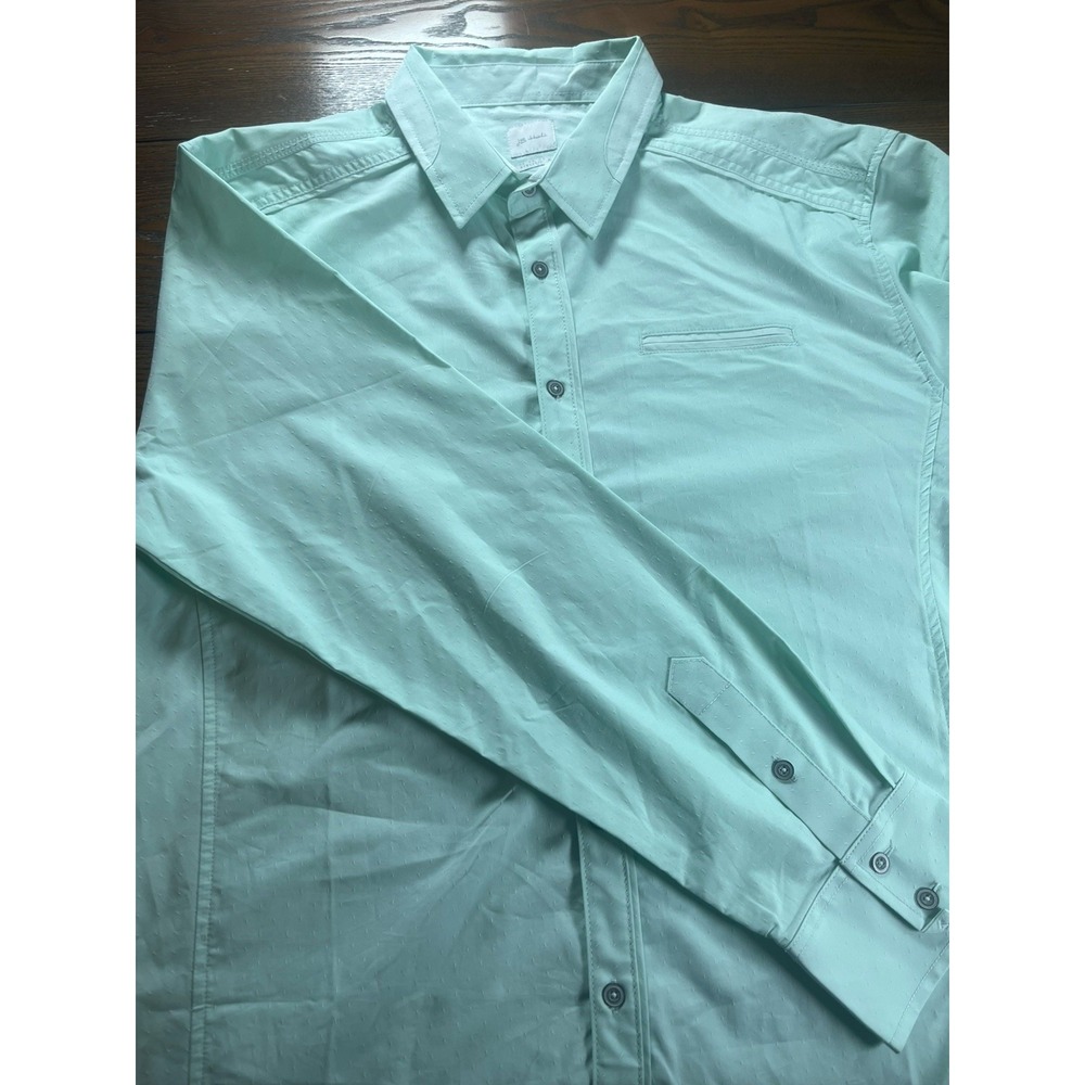 JB Holt Mens XL Athletic Fit Mint Green Button Down Shirt Long Sleeve EUC